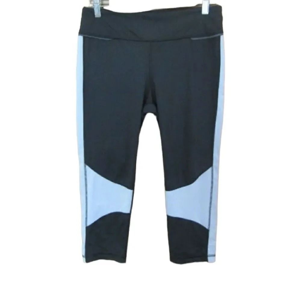Alala Gym leggings Size Large black & silver mesh panel with back zip pocket